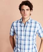 Brooks Brothers Checked Seersucker Short-sleeve Sport Shirt