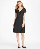 Brooks Brothers Women's Sequined Bow Applique Wool-blend Twill Dress