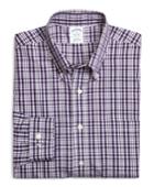 Brooks Brothers Men's Supima Cotton Non-iron Slim Fit Sidewheeler Check Sport Shirt