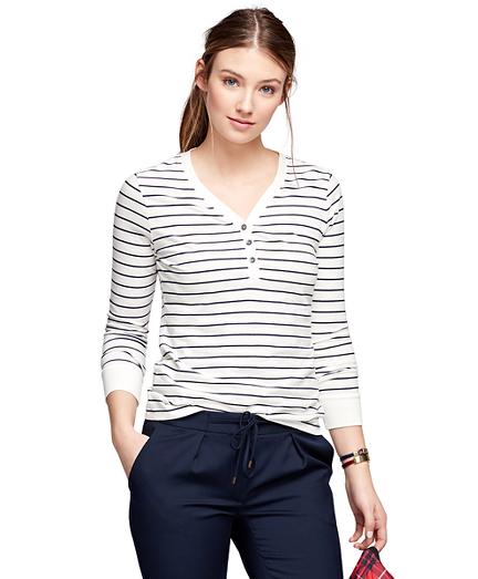 Brooks Brothers Stripe Henley Shirt