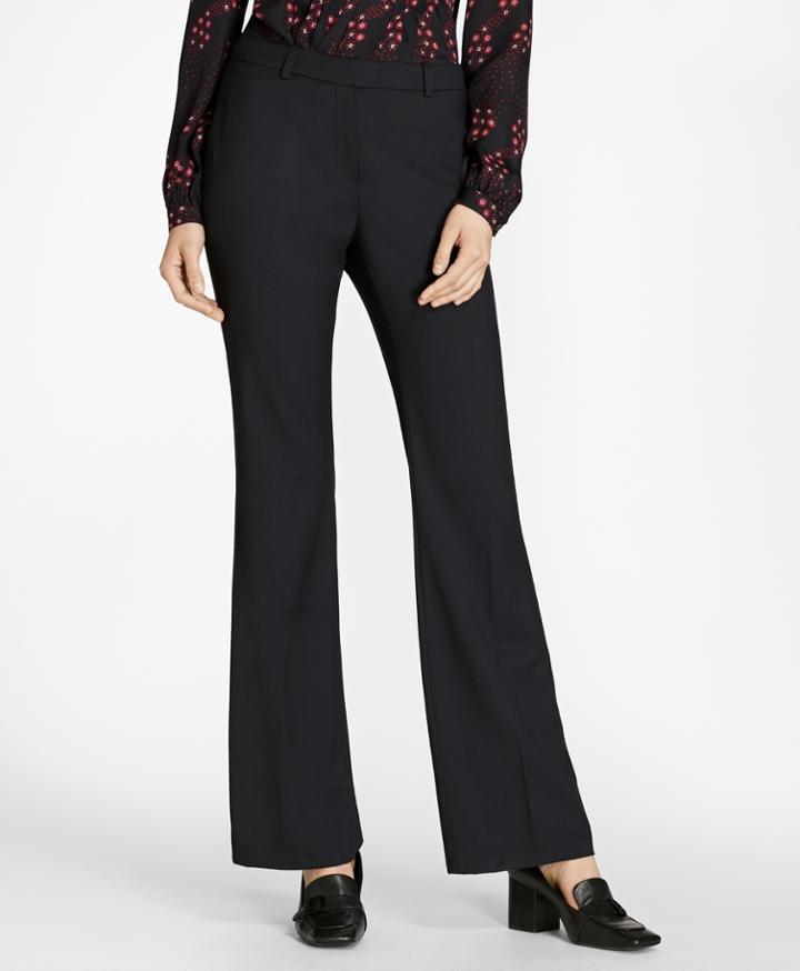 Brooks Brothers Women's Petite Wool Diamond Jacquard Wide-leg Pants
