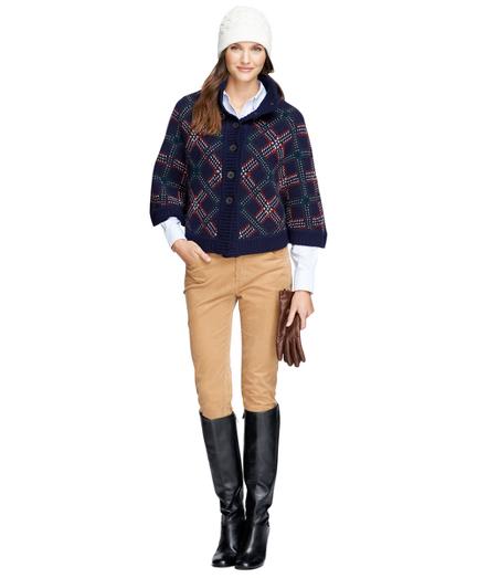 Brooks Brothers Saxxon Wool Button-front Cape