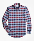 Brooks Brothers Men's Non-iron Regent Fit Heathered Bold Gingham Sport Shirt