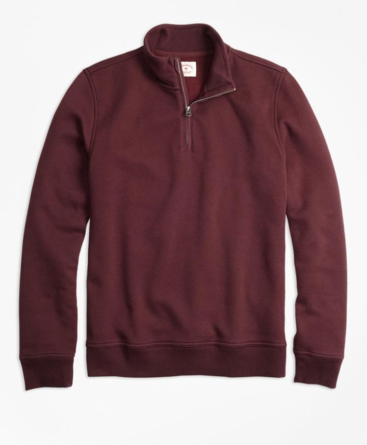 Brooks Brothers Men's Half-zip Pique-fleece Sweatshirt
