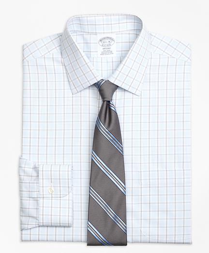 Brooks Brothers Non-iron Regent Fit Hairline Overcheck Dress Shirt