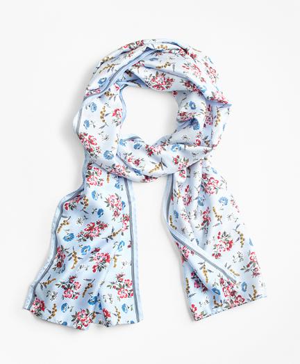 Brooks Brothers Floral-print Silk-blend Scarf