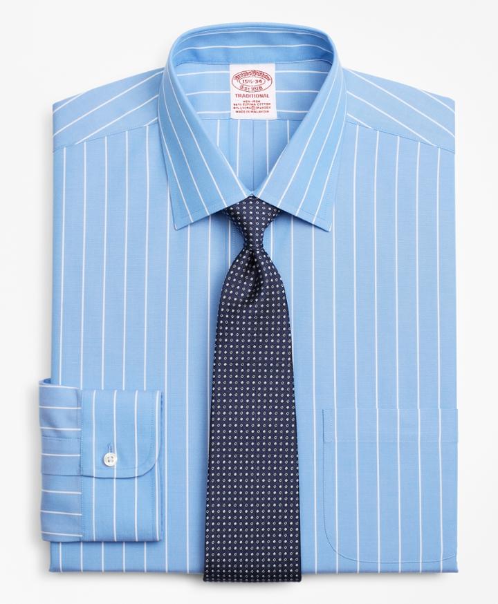 Brooks Brothers Men's Stretch Relaxed Fit Relaxed-fit Dress Shirt, Non-iron Stripe