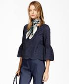Brooks Brothers Bell-sleeve Cotton Eyelet Blouse