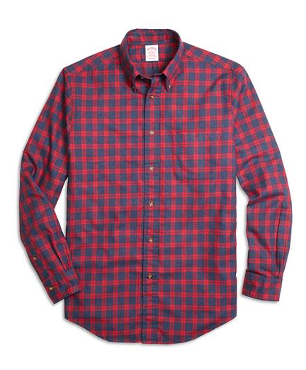 Brooks Brothers Madison Fit Flannel Check Sport Shirt