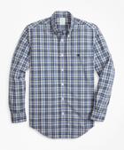 Brooks Brothers Milano Fit Graph Plaid Zephyr Sport Shirt