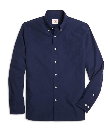 Brooks Brothers End-on-end Solid Sport Shirt