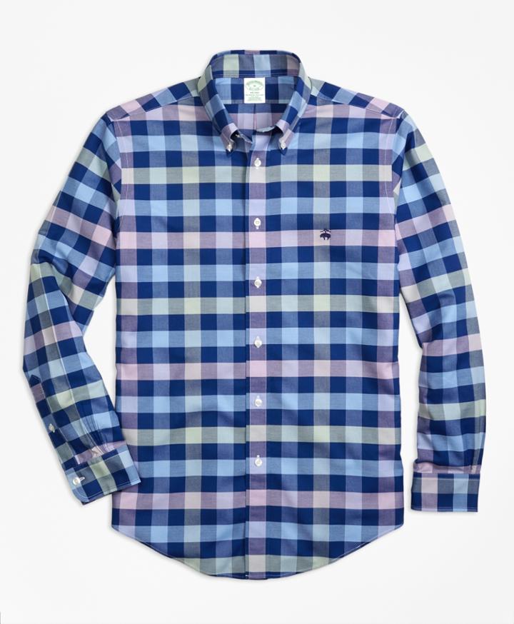 Brooks Brothers Men's Non-iron Brookscool Milano Fit Gingham Sport Shirt