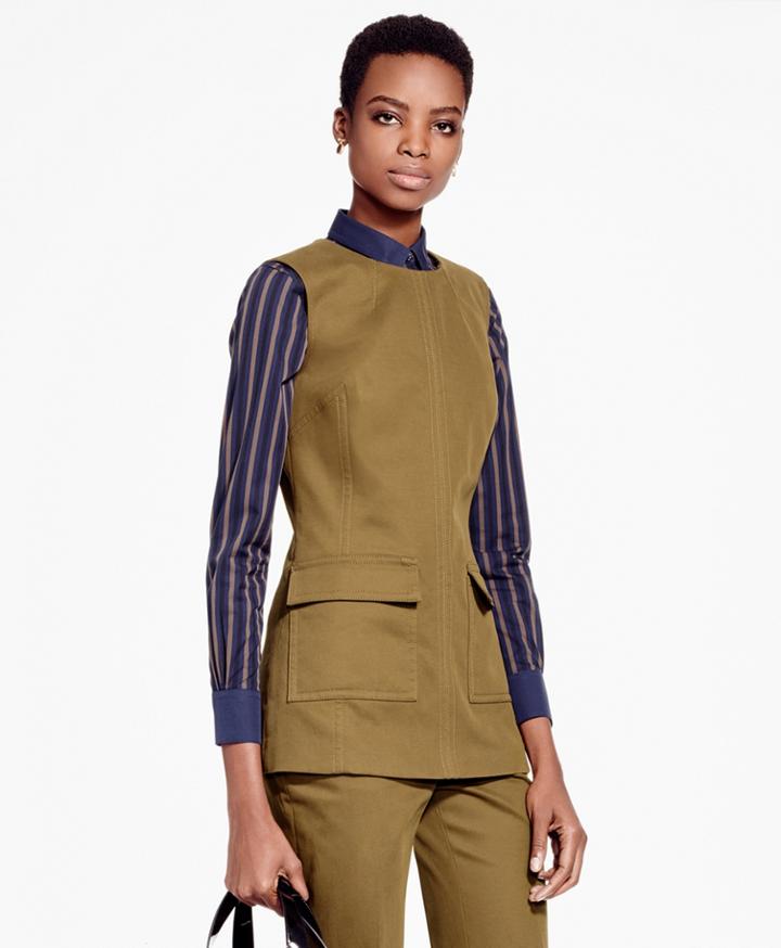 Brooks Brothers Women's Sleeveless Brushed-twill Stretch Tunic