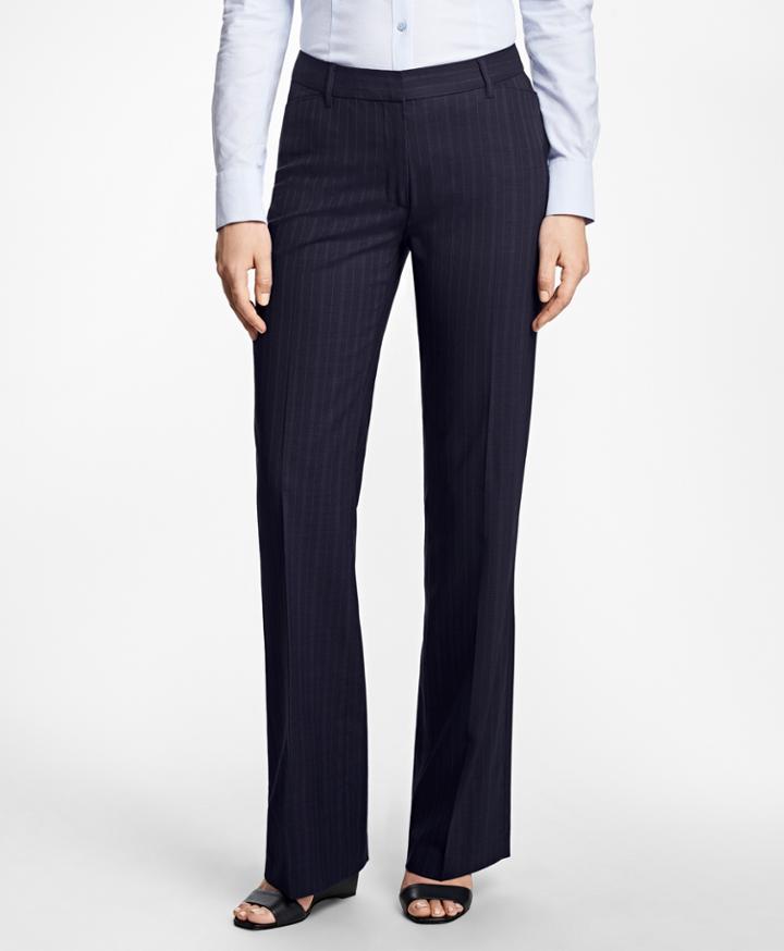 Brooks Brothers Women's Pinstripe High-waisted Brookscool Pants