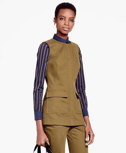 Brooks Brothers Sleeveless Brushed-twill Stretch Tunic