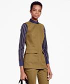 Brooks Brothers Sleeveless Brushed-twill Stretch Tunic