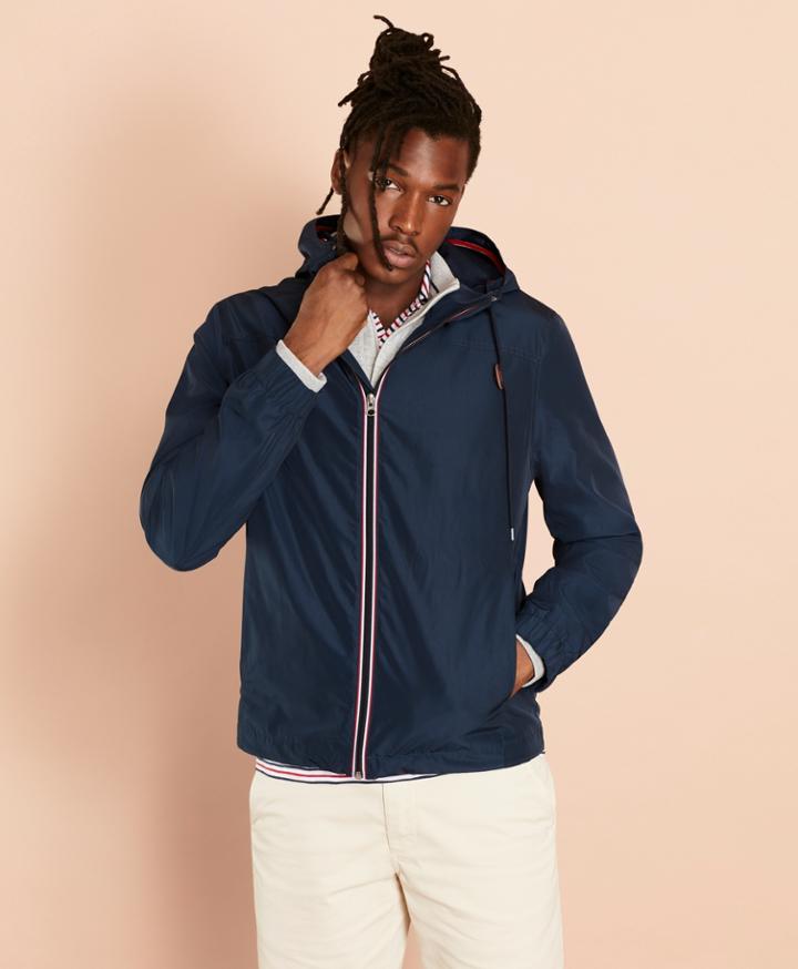 Brooks Brothers Men's Water-repellent Hooded Windbreaker
