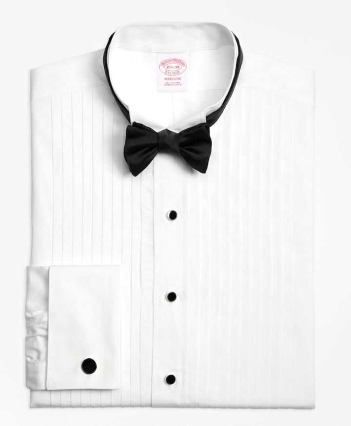 Brooks Brothers Men's Madison Fit Ten-pleat Wing Collar Tuxedo Shirt