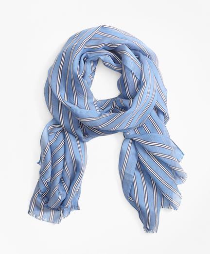 Brooks Brothers Bb#1 Stripe Silk-blend Oblong Scarf