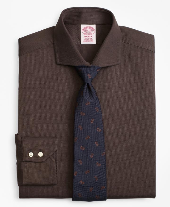 Brooks Brothers Men's Regular Fit Classic-fit Dress Shirt, Textured Micro-check