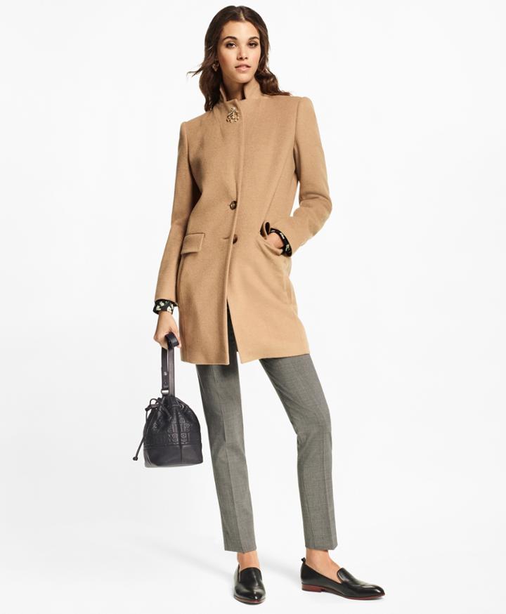 Brooks Brothers Women's Camel Hair Car Coat