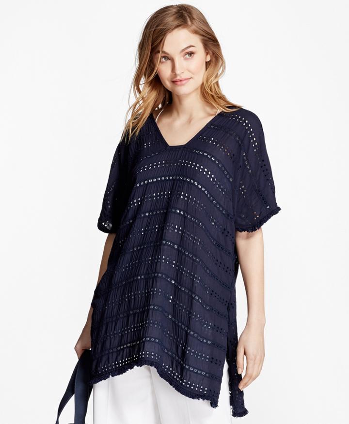 Brooks Brothers Women's Fringe Summer Poncho