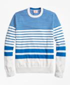 Brooks Brothers Men's Nautical-stripe Cotton Crewneck Sweater