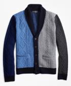 Brooks Brothers Men's Color-block Cable Cardigan