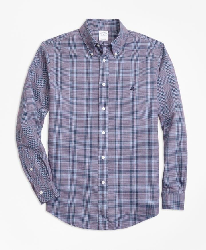 Brooks Brothers Men's Regent Fit Brushed Oxford Glen Plaid Sport Shirt