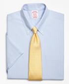 Brooks Brothers Regular Fit Classic-fit Dress Shirt, Non-iron Tonal Framed Stripe Short-sleeve