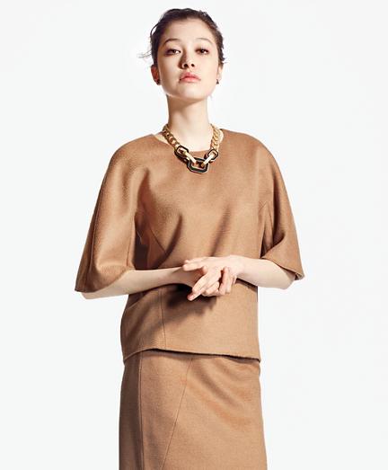 Brooks Brothers Loro Piana Camel Hair Scoop-neck Blouse