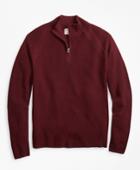 Brooks Brothers Men's Half-zip Merino Wool Ribbed Sweater