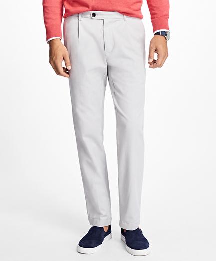 Brooks Brothers Slim-fit Herringbone Pleat-front Stretch Chinos
