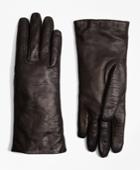 Brooks Brothers Women's Cashmere Lined Leather Gloves