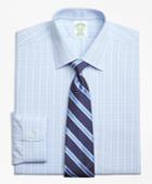 Brooks Brothers Men's Non-iron Extra Slim Fit Overcheck Dress Shirt