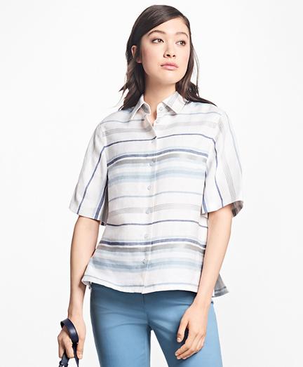 Brooks Brothers Striped City Camp Shirt
