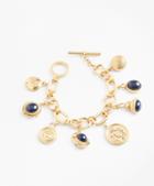 Brooks Brothers Gold-plated Crest And Cabochon Charm Bracelet