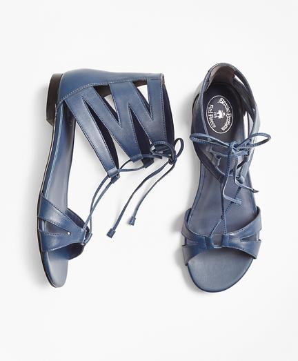 Brooks Brothers Leather Lace-up Sandals