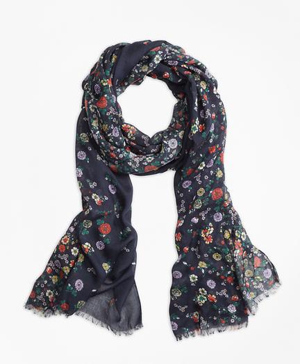 Brooks Brothers Floral-print Oblong Scarf