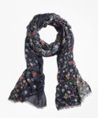 Brooks Brothers Floral-print Oblong Scarf