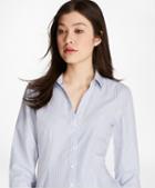 Brooks Brothers Non-iron Striped Cotton Poplin Fitted Shirt