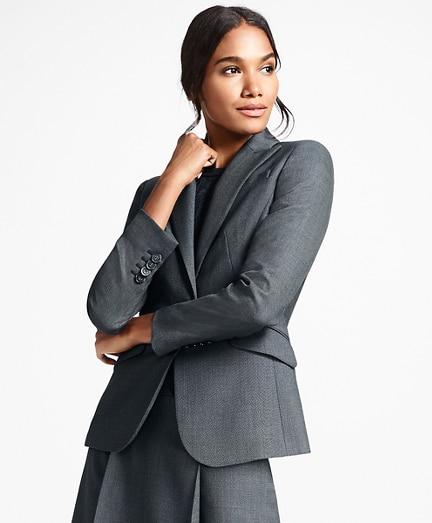 Brooks Brothers Bird's-eye Stretch-wool One-button Jacket