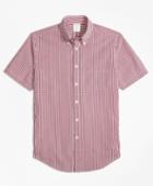 Brooks Brothers Men's Milano Fit Check Seersucker Short-sleeve Sport Shirt