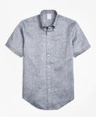 Brooks Brothers Men's Regent Fit Irish Linen Short-sleeve Sport Shirt
