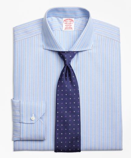 Brooks Brothers Non-iron Madison Fit Royal Oxford Twin Stripe Dress Shirt