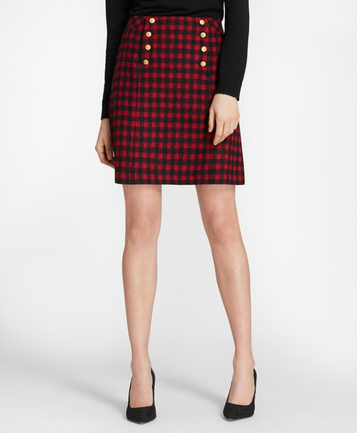 Brooks Brothers Women's Checked Wool-blend Skirt
