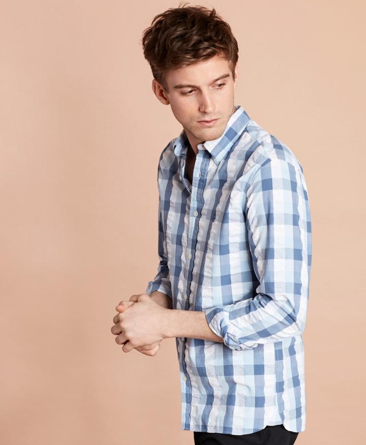 Brooks Brothers Men's Checked Seersucker Sport Shirt