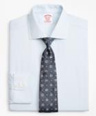 Brooks Brothers Men's Stretch Regular Fit Classic-fit Dress Shirt, Non-iron Royal Oxford Framed Ground Stripe