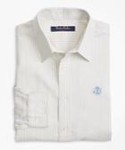 Brooks Brothers Non-iron Supima Cotton Oxford Alternating Stripe Sport Shirt
