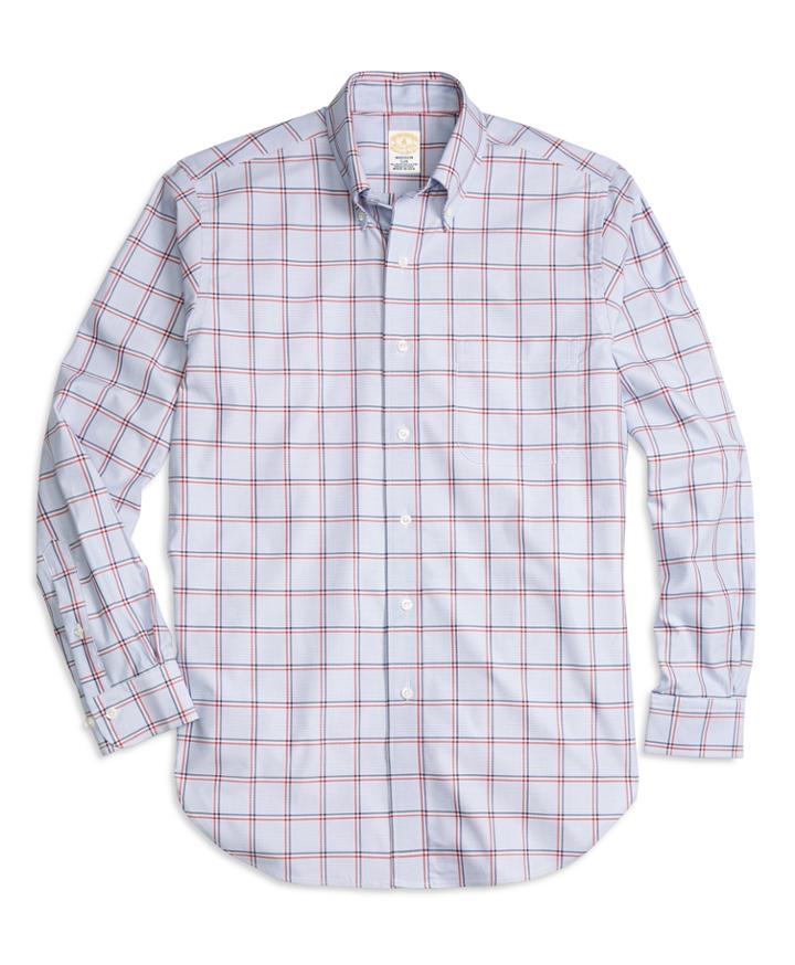 Brooks Brothers Men's Golden Fleece Regent Fit Bold Windowpane Sport Shirt
